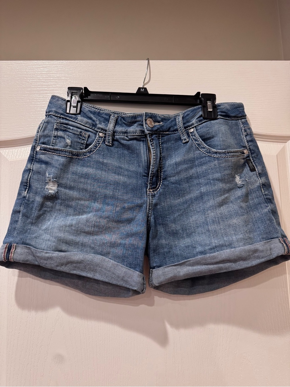 Silver Jeans Light Blue Rolled-Cuff Denim Shorts